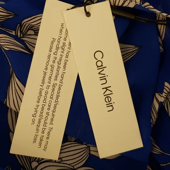 FIRM Calvin Klein Flower Pattern Halter Dress - Picture 9 of 9